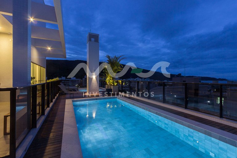 201 San Diego - Com Piscina e Academia, piscina vista ao mar