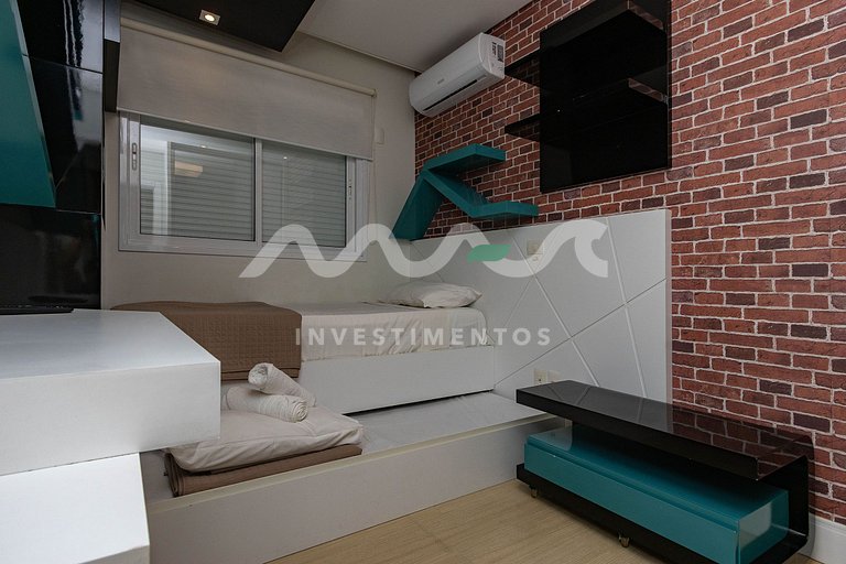 205-A Boulevard - 50m do mar & Frente Avenida - Com Jacuzzi